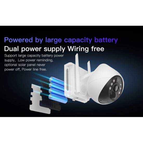 Vstarcam (CB69-TZ) Ηλιακή IP smart Κάμερα Παρακολούθησης 3MP PTZ Wi-Fi Full HD+ Αδιάβροχη IP66, μπαταρία 10000mAh