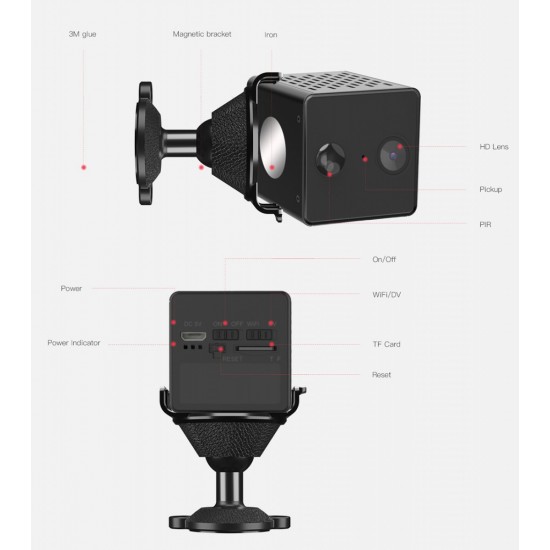Vstarcam (CB71) Black Smart Mini IP Κάμερα Παρακολούθησης Wi-Fi 3MP Full HD+