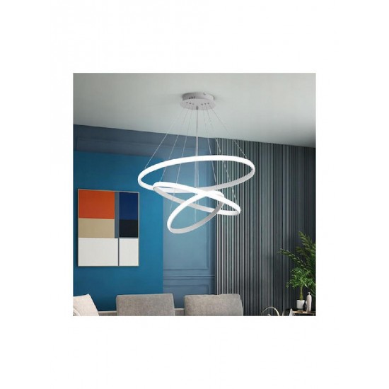 Powertech Κρεμαστό Φωτιστικό LED με Φυσικό Λευκό Φως 60x60εκ. (HLL-347) Λευκό