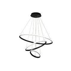 Powertech (HLL-0105) Μαύρο Φωτιστικό Οροφής LED 44W