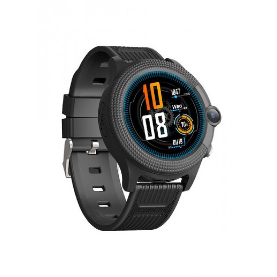 INTIME (IT-051) Μαύρο Παιδικό Smartwatch με GPS και Καουτσούκ/Πλαστικό Λουράκι