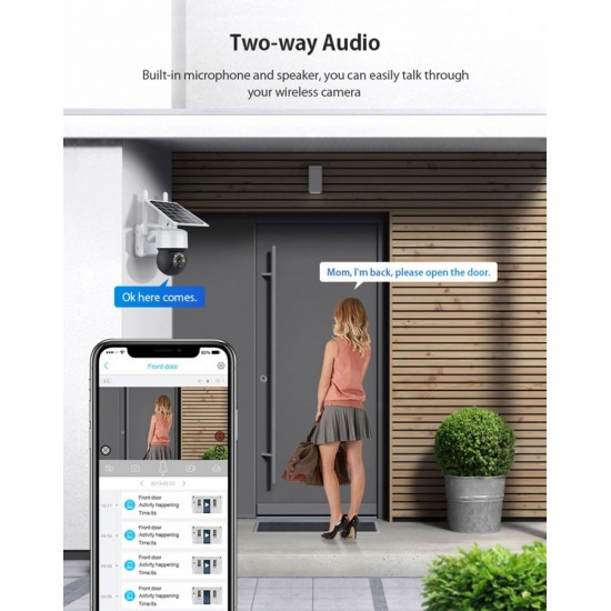 Sectec (ST-S517C-3M) White Smart IP Ηλιακή Κάμερα 3ΜΡ, PIR, PTZ, cloud/micro SD