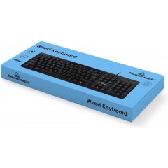 POWERTECH πληκτρολόγιο PT-1069, ενσύρματο, multimedia, EN/GR, μαύρο