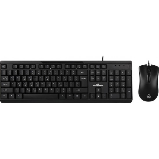 POWERTECH set ποντίκι & πληκτρολόγιο PT-1068, ενσύρματο, 1000DPI, μαύρο
