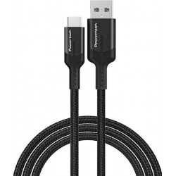 Powertech Braided USB 3.2 Cable USB-C male - USB-A 60W PD Μαύρο 1m PTR-0134