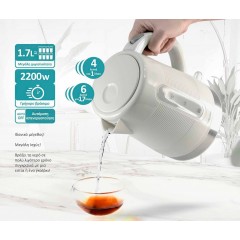 Bruno βραστήρας νερού BRN-0142 1.7L 2200W λευκό-γκρι