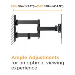 Powertech PT-1129 Βάση Τηλεόρασης Τοίχου με Βραχίονα έως 43