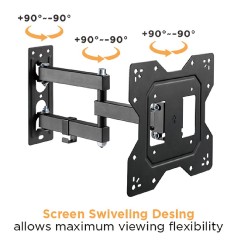 Powertech PT-1129 Βάση Τηλεόρασης Τοίχου με Βραχίονα έως 43