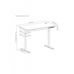 Brateck Ηλεκτικό Γραφείο με Συρτάρι (S08-22DSWW-BK) Μαύρο