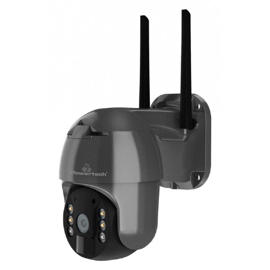 Powertech PT-1175 Κάμερα Παρακολούθησης Wi-Fi 3MP Full HD+ Αδιάβροχη με Αμφίδρομη Επικοινωνία Λευκή