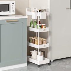 HOME USE τρόλει κουζίνας HUH-0163 4 θέσεων 40x21.5x91.5cm λευκό