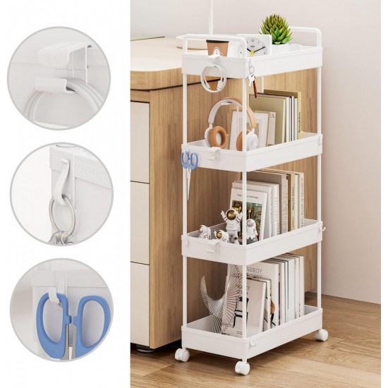 HOME USE τρόλει κουζίνας HUH-0163 4 θέσεων 40x21.5x91.5cm λευκό