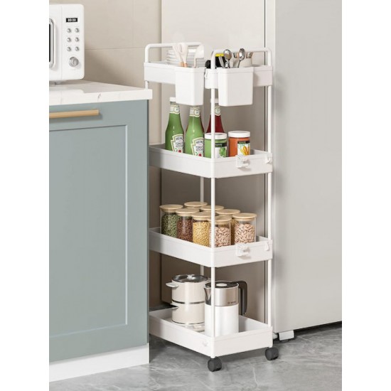 HOME USE τρόλει κουζίνας HUH-0163 4 θέσεων 40x21.5x91.5cm λευκό