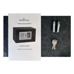 Powertech (PT-1192) Μαύρο Χρηματοκιβώτιο με Ψηφιακό Κλείδωμα και Κλειδί Διαστάσεων Μ31xΠ20xΥ20cm