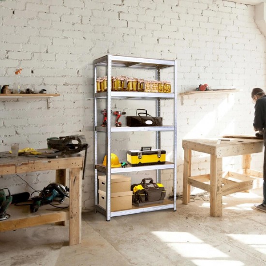 Home Use Μεταλλική Ραφιέρα με 5 Ράφια 90x40x180cm (HUH-0177) Γαλβανιζέ