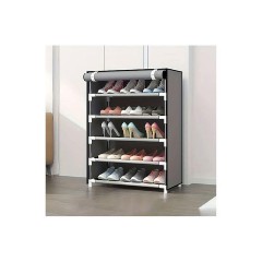 HOME USE υφασμάτινη παπουτσοθήκη HUH-0180 με 5 ράφια, 60x30x90cm, γκρι