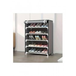 HOME USE υφασμάτινη παπουτσοθήκη HUH-0180 με 5 ράφια, 60x30x90cm, γκρι