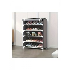 HOME USE υφασμάτινη παπουτσοθήκη HUH-0180 με 5 ράφια, 60x30x90cm, γκρι