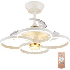 POWERTECH ανεμιστήρας οροφής HLL-0147 με LED φως, 120W, Φ65x45cm, λευκός HLL-0147.