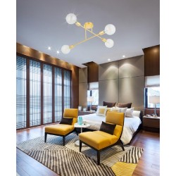 Powertech φωτιστικό οροφής 4x E27, μεταλλικό, χρυσό - (HLL-0150)