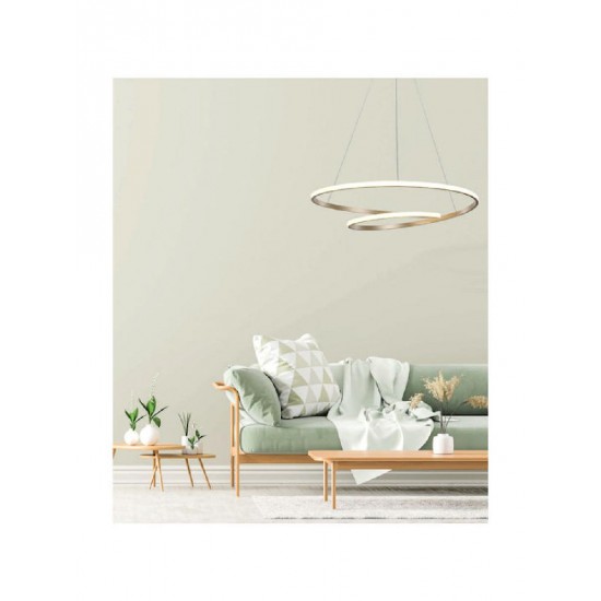 Powertech LED Φωτιστικό Οροφής 25W 4000K 1m (HLL-0155) Χρυσό