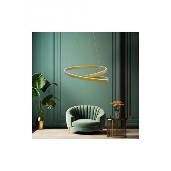 Powertech LED Φωτιστικό Οροφής 25W 4000K 1m (HLL-0155) Χρυσό