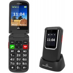 Powertech Sentry 4G Flip (PTM-34) Dual SIM (48MB/125MB) Κινητό με Μεγάλα Κουμπιά (Ελληνικό Μενού) Μαύρο