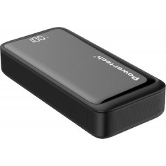 Powertech (PT-1327) Μαύρο Power Bank με Οθόνη 20000mAh 22.5W 2xUSB-A 1xUSB-C