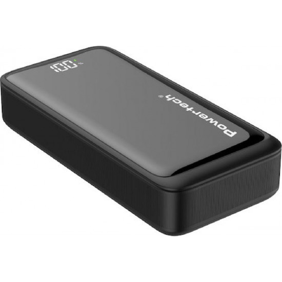 Powertech (PT-1327) Μαύρο Power Bank με Οθόνη 20000mAh 22.5W 2xUSB-A 1xUSB-C