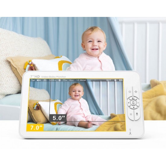 Powertech Ασύρματη Ενδοεπικοινωνία Μωρού με Κάμερα και Οθόνη 7