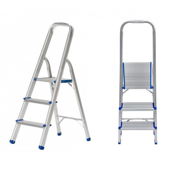 HOME USE σκάλα αλουμινίου HUH-0201 με 2+1 σκαλοπάτια 117.5cm