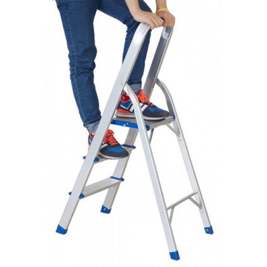 HOME USE σκάλα αλουμινίου HUH-0201 με 2+1 σκαλοπάτια 117.5cm