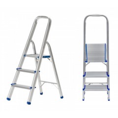 HOME USE σκάλα αλουμινίου HUH-0201 με 2+1 σκαλοπάτια 117.5cm