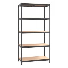 HOME USE μεταλλική ραφιέρα HUH-0199 με 5 ράφια, 90x40x180cm, μαύρη