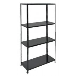 HOME USE μεταλλική ραφιέρα HUH-0200 με 4 ράφια 75x30x150cm μαύρη