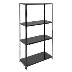 HOME USE μεταλλική ραφιέρα HUH-0200 με 4 ράφια 75x30x150cm μαύρη