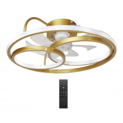 Powertech HLL-0178 Smart Ανεμιστήρας Οροφής με Led Φως 50W Φ50x21cm Xρυσός