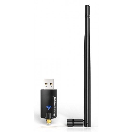 Powertech PT-1386 Αντάπτορας Δικτύου USB με Ασύρματη Σύνδεση Wi-Fi 900Mbps και Αποσπώμενη Κεραία