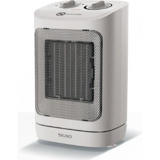 BRUNO κεραμικό αερόθερμο BRN-0255, 2000W, με θερμοστάτη/ανεμιστήρα/αυτόματη περιστροφή, λευκό