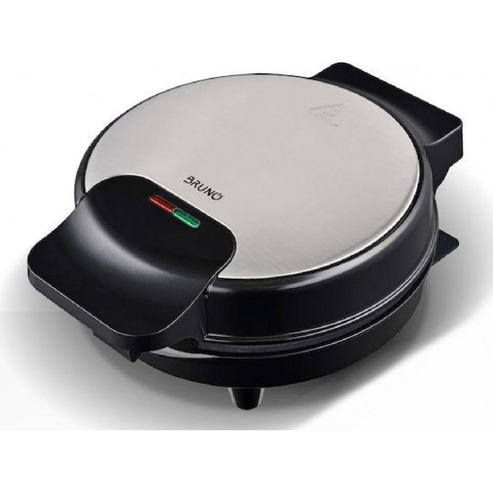 Bruno Βαφλιέρα 1000W Στρογγυλή 19cm (BRN-0253) Inox-Μαύρη