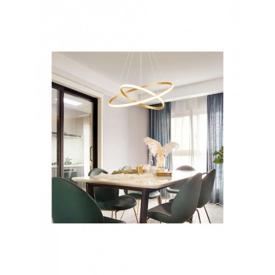 POWERTECH LED φωτιστικό οροφής 25W, PT-1526, χρυσό