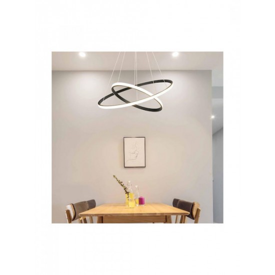POWERTECH LED φωτιστικό οροφής Φ80x120cm, PT-1529 μαύρο
