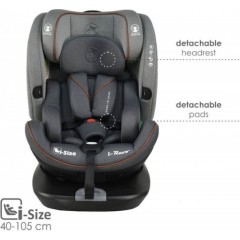 Bebe Stars I-Revo Καθισματάκι Αυτοκινήτου i-Size με Isofix Grey