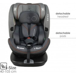 Bebe Stars I-Revo Καθισματάκι Αυτοκινήτου i-Size με Isofix Grey