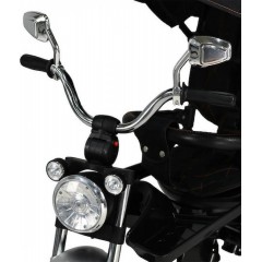 Bebe Stars Παιδικό Τρίκυκλο Ποδήλατο 360° Chopper 6in1 Μετατρεπόμενο με Αποθηκευτικό Χώρο, Σκίαστρο & Χειρολαβή 814-188 Μαύρο