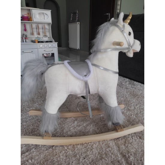 Bebe Stars Κουνιστό Παιχνίδι Μονόκερος για 12+ μηνών με Ήχους & Μουσική Λευκό 150-200