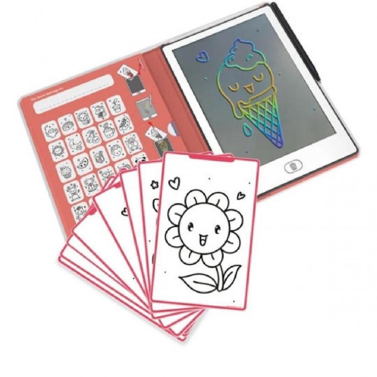 Kidywolf Παιδικό Tablet Ζωγραφικής Οθόνη Lcd 30 Κάρτες Kawai (KDW-182488)