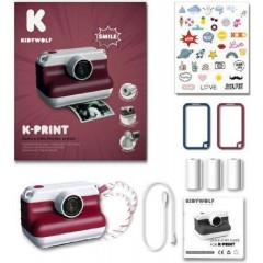 Kidywolf Instant Camera with Thermal Printer (KDW-182693) Red