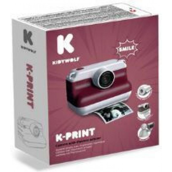 Kidywolf Instant Camera with Thermal Printer (KDW-182693) Red