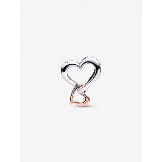 Pandora Charm Καρδιά από Ροζ Επιχρυσωμένο Ασήμι